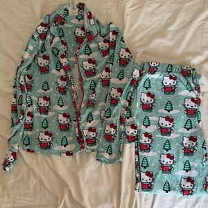 Hello Kitty Kids Pajama Set - Mint Green with Red Accents